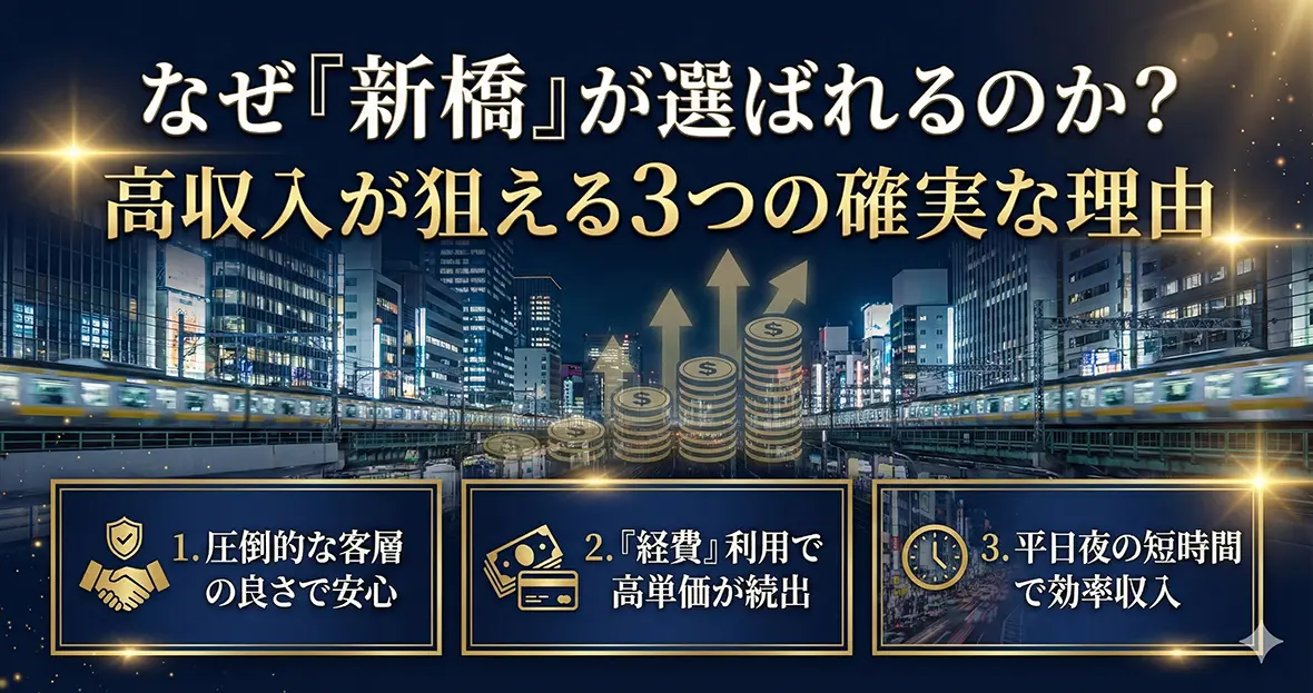 なぜ「新橋」が選ばれるのか？高収入が狙える3つの確実な理由
