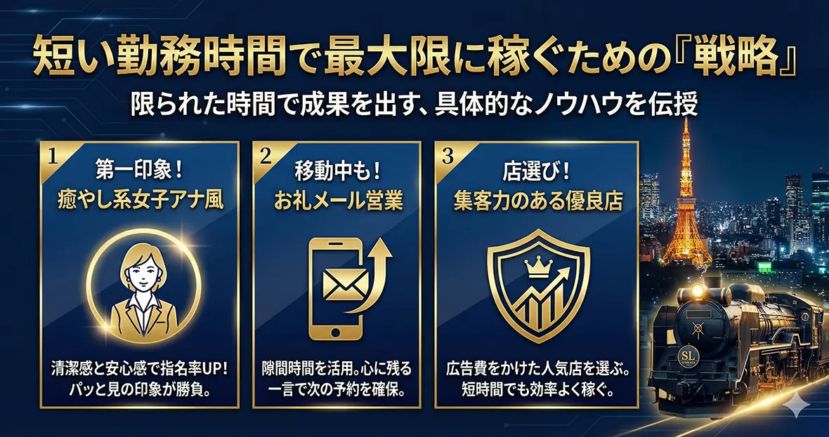 短い勤務時間で最大限に稼ぐための「戦略」